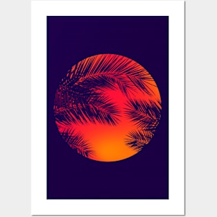 Palm Tree Sunset Posters and Art